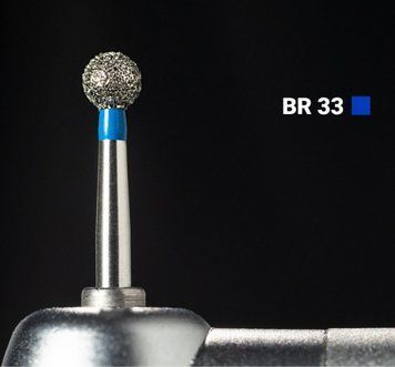 Алмазний бор BR-33. Шаровидний (шарик) (ISO 001/028), синій, Mani. Оригінал. БА-136 фото