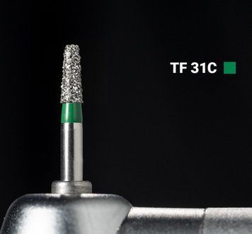 Алмазний бор TF-31C. Усічений конус (ISO 170/017), зелений, Mani. Оригінал. БА-87 фото