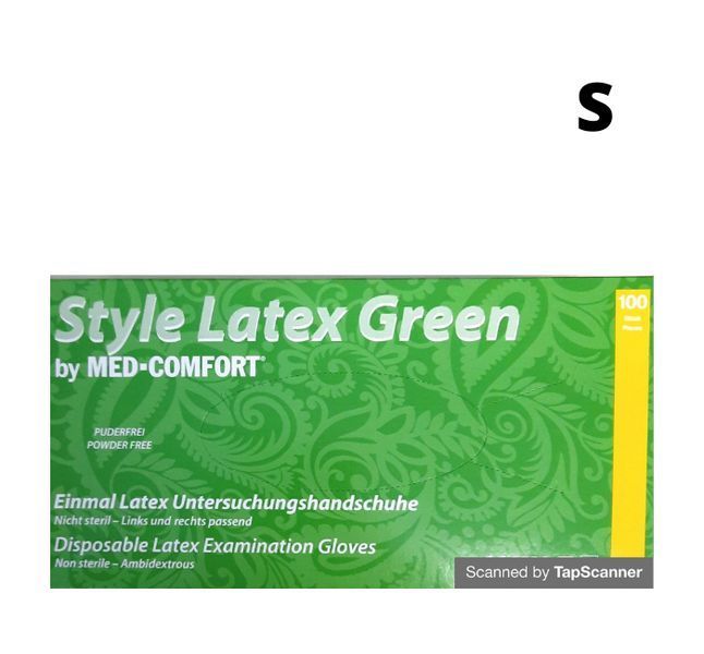 Латексні рукавички S Basic Style Latex Green 100шт/уп непудрені ЛП-7 фото