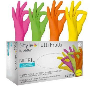Нитриловые перчатки S. Style тутти фрутти (Разноцветные тутти фрутти) НП-8 фото