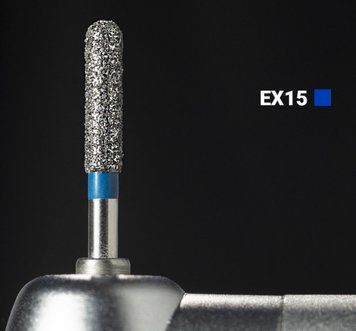 Алмазний бор EX-15. Фісурний з закругленим кінцем (ISO141/021), синій, Mani. Оригінал. БА-140 фото