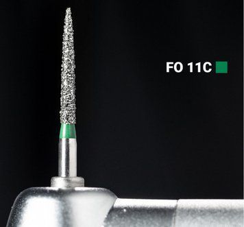 Алмазний бор FO-11C. Полум'яний (ISO 299/014), зелений, Mani. Оригінал. БА-72 фото