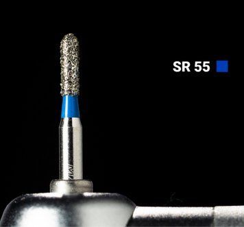 Алмазний бор SR-55. Фісурний з закругленим кінцем (ISO139/013), синій, Mani. Оригінал. БА-143 фото