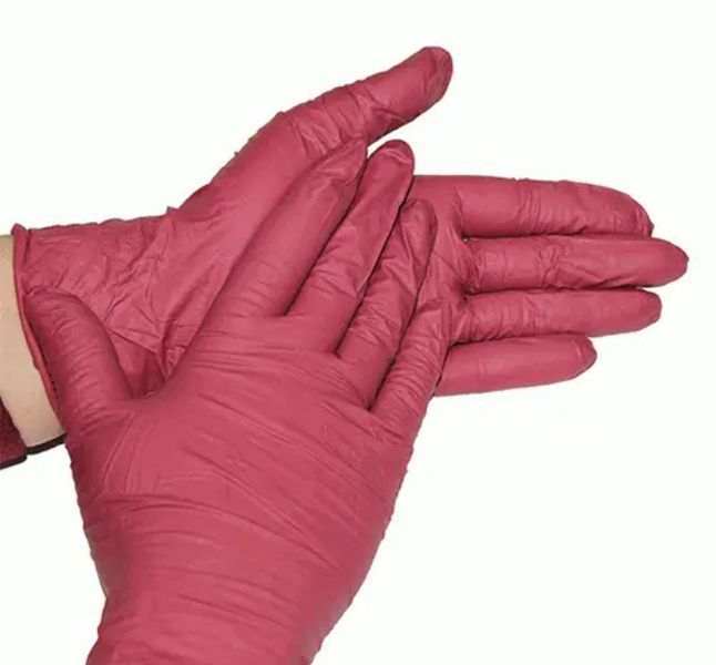 Нітрилові рукавички XS, колір бордовий Ruby 100шт/уп. Mediok НП-3 фото