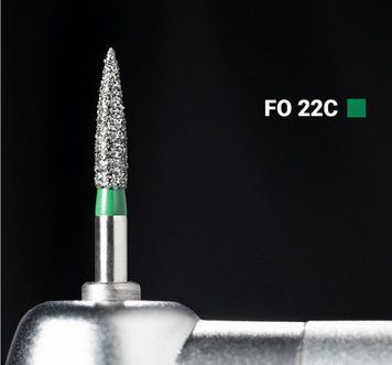 Алмазний бор FO-22C. Полум'яний (ISO 288/017), зелений, Mani. Оригінал. БА-74 фото