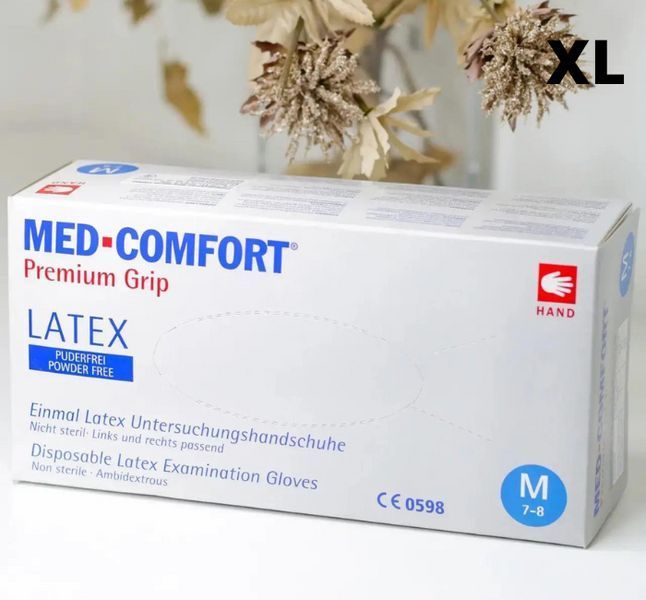 Латексні рукавички XL. Med Comfort 100шт/уп не порошкові ЛП-21 фото