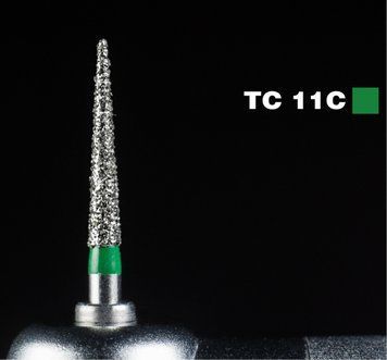 Алмазний бор TC-11C. Конус-олівець (ISO 160/016), Mani зелений. Оригінал. БА-75 фото