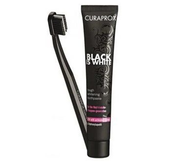 CURAPROX Black Is White: Відбілююча Зубна Паста і Щітка ЗББП-62 фото