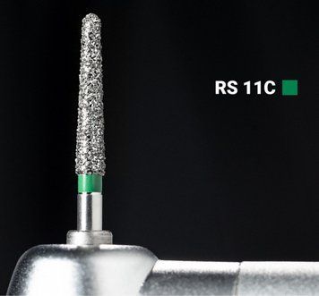 Алмазний бор RS-11C. Закруглений конус (ISO 533/020), зелений, Mani. Оригінал. БА-109 фото
