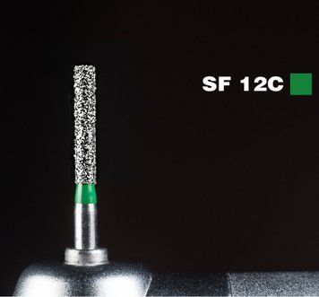 Алмазний бор SF-12C. Фісурний з плоским кінцем (ISO 111/014), Mani, зелений. Оригінал. БА-112 фото
