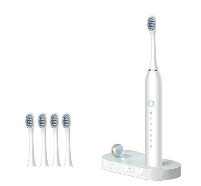 Електрична зубна щітка Sonic electric toothbrush X2 з 4 насадками. Чорна ЗБН-25 фото