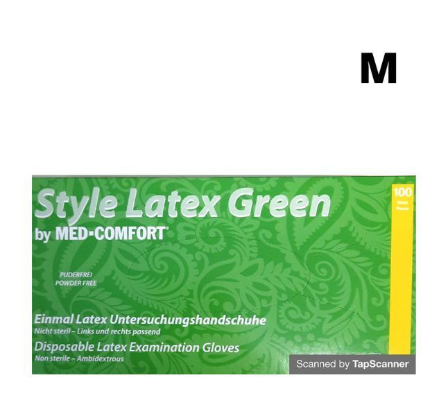 Латексні рукавички M Basic Style Latex Green 100шт/уп непудрені ЛП-10 фото