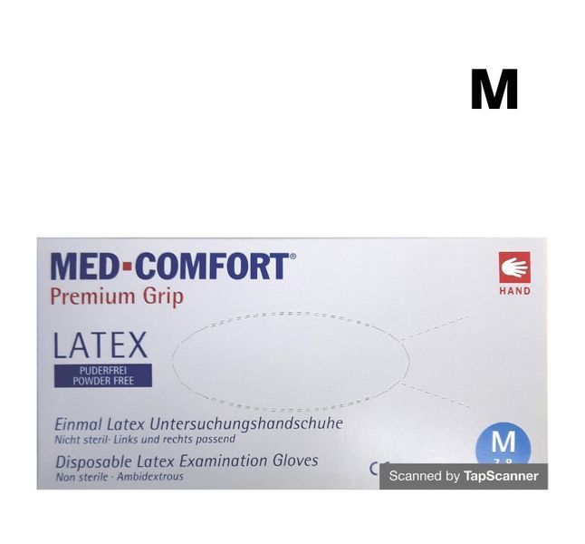 Латексні рукавички M. Med Comfort 100шт/уп непудрені ЛП-12 фото