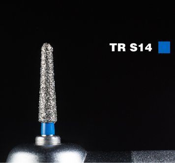 Алмазний бор TR-S14. Закруглений конус (ISO 198/022), синій, Mani. Оригінал. БА-155 фото