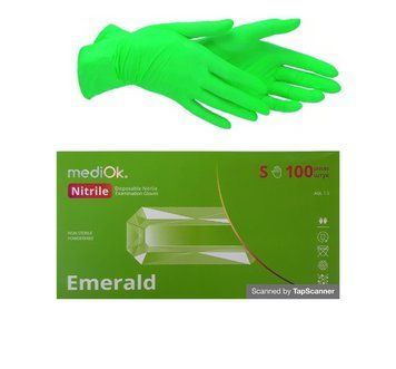 Перчатки нитриловые текстурированные Emerald MediOk 100шт/уп р. M НП-121 фото