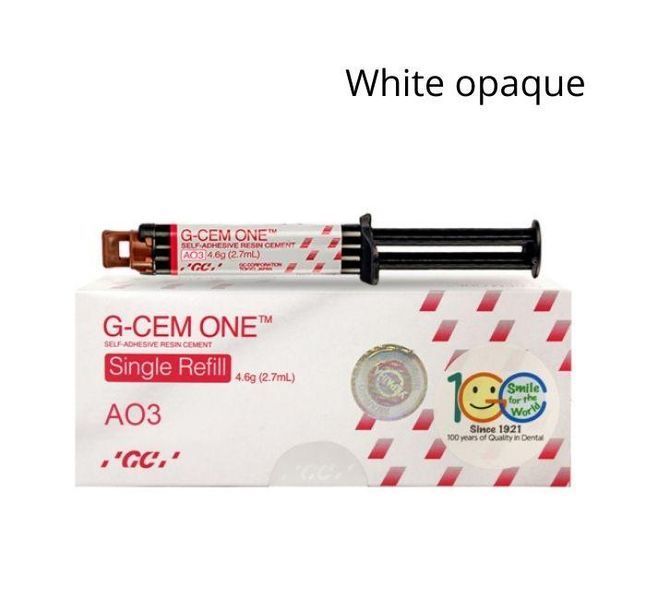 G-Cem One (Джи Цем Ван) шприц White Opaque 4.6 г (2.7 мл). Композитний цемент подвійного затвердіння. ЦМ-83 фото