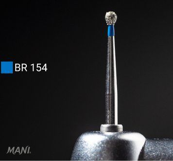 Алмазний бор BR-154. Кулястий (ISO 001/016), Mani синій. Оригінал. БА-127 фото
