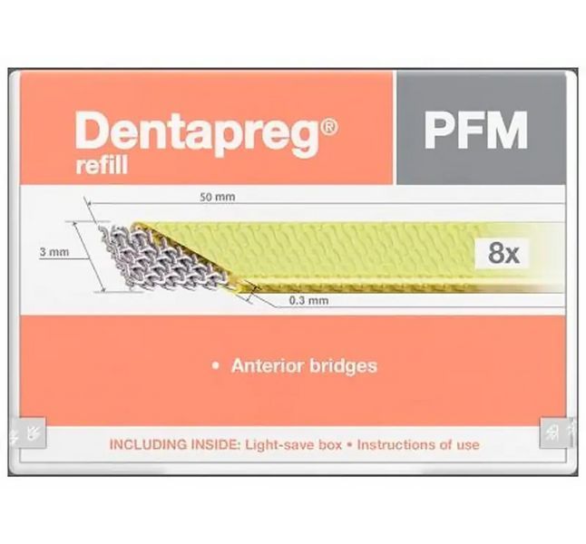 Dentapreg Bridge, Дентапрег, Шинирувальна стрічка PFM, 50х3х0,3 мм ШЛ-4 фото