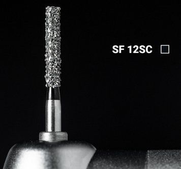 Алмазний бор SF-12SC. Фісурний з плоским кінцем (ISO 111/016), чорний, Mani. Оригінал. БА-25 фото