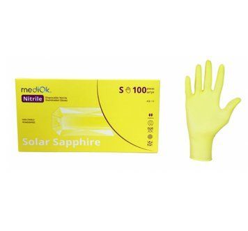 Перчатки нитриловые текстурированные Solar Saphire MediOk 100шт/уп р.M НП-126 фото